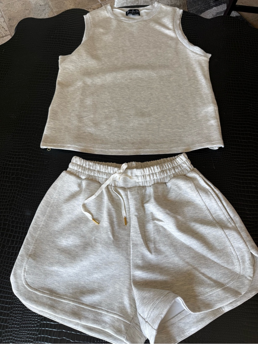 Willow Tree Grey Athletic Set with Tank and Drawstring Shorts